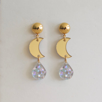 Tiny Moon Earrings