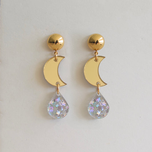 Tiny Moon Earrings